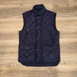 Polo Ralph Lauren Quilted Vest Navy Snap Zip Pockets Women's Small